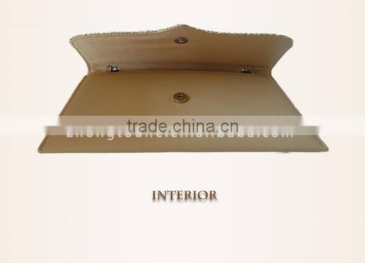 2015 wholesale vogue ladies PU/straw Messenger bag