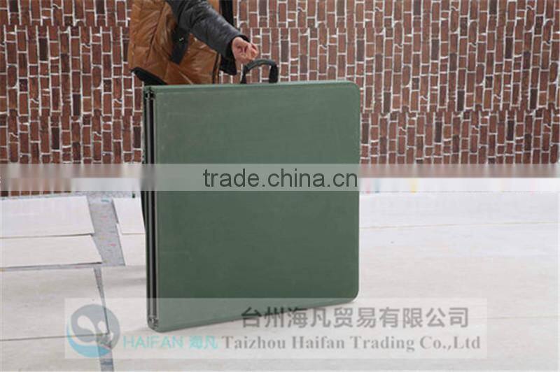 durable 152cm green plastic folding army dining table and chair/high quality plastic dining table for army