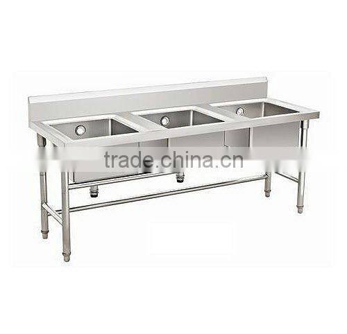 stainless steel AISI201 Triple Sink Bench