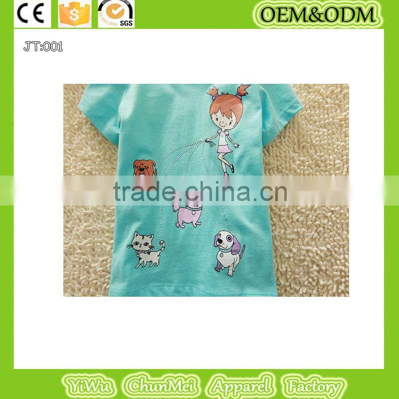 100% cotton t-shirt Animal t-shirt kids t-shirt dog t-shirt child t-shirt cat t-shirt girl t-shirt