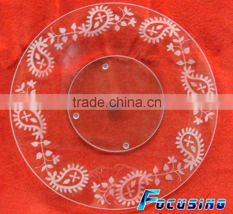 Hot selling customized rotating tempered glass lazy susan