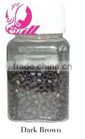 2013 Wholesale High Quality Cheap Silicone Micro Beads Hair Extension Micro Beads Brown Micro Beads For Hair Extensions Tools