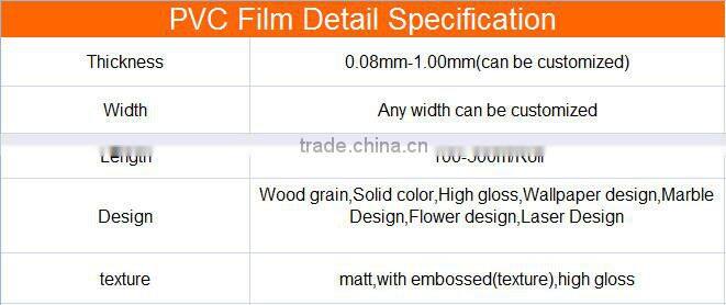 laminate matt color embossed decorative pvc self adhesive film