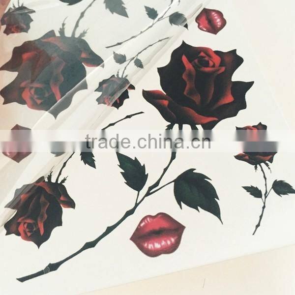 2016 New design high fashion waterproof Valentine's rose tattoo sticker