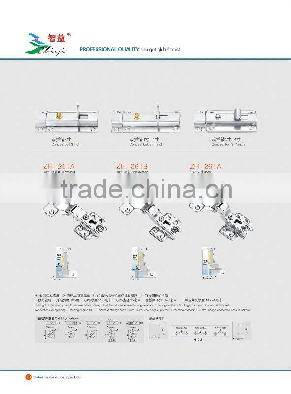 ZY:Two Way Furniture Slide on Hinge (Half-overlay)