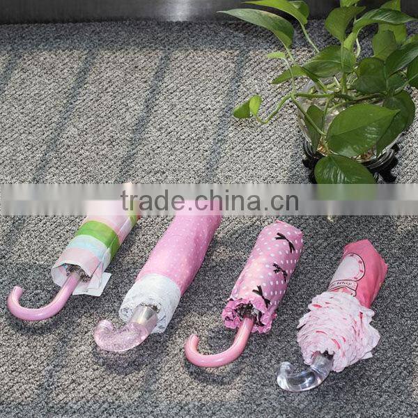 3 folding lace cheap crank umbrella for Lady