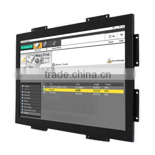 Metal casing 22inch industial open frame monitor with resistive touchscreen
