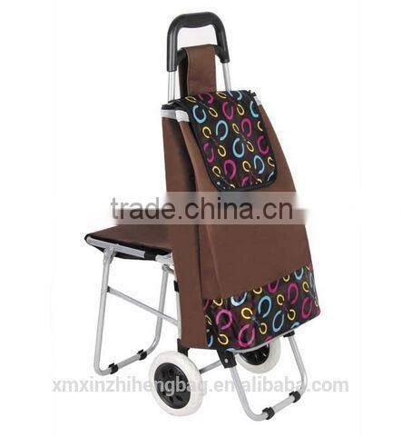 Satin folding shopping bag with wheels trolley bag supplier in dubai