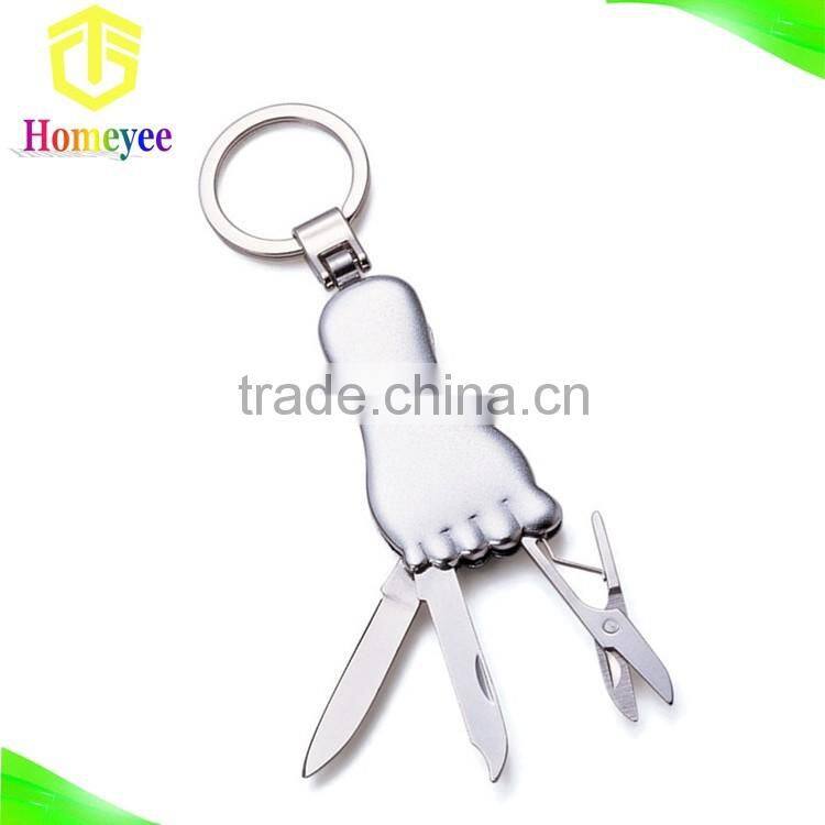 Toe Shape Multifunction Pocket Knife With Key Ring