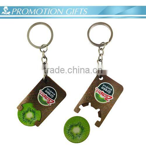 2016 custom design plastic coin keychain