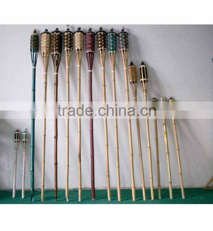 bamboo tiki torches for garden lighting