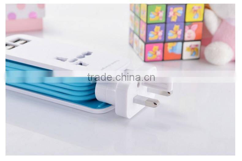 Universal 4 USB Charger Ports Power Strip With universal charfer ports with BS, UL CSA, European standard Power Strip