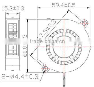 60x60x15mm dc 12v mini fan blower