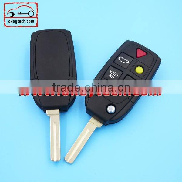 High Quatity Volvo flip remote key shell Car Key Volvo flip 5 button remote key shell