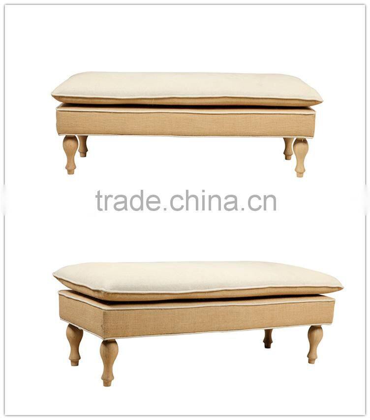France country style cushion jute ottoman