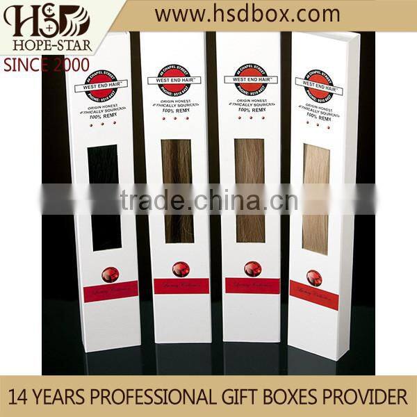 Plain high end folding cardboard box,Hot selling human hair packaging