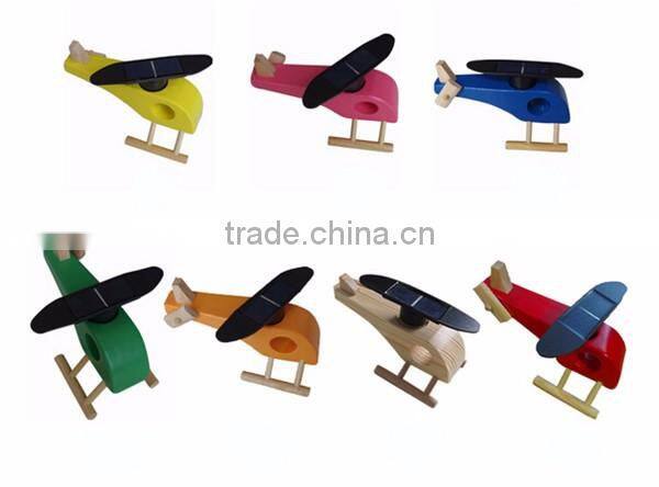 solar power china kids wood toy model airplane