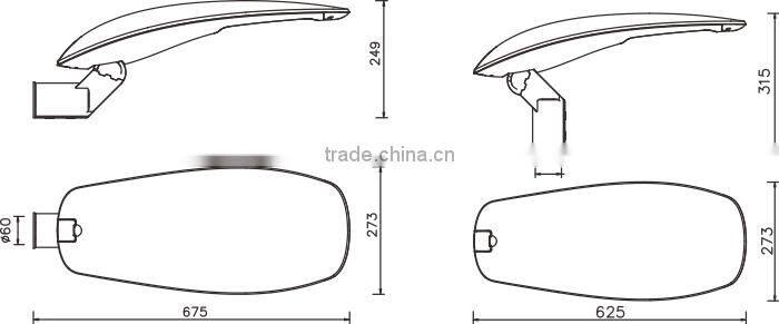 40W Unique Ribbon-free patent design LED Roadway/Street Light 115lm/w