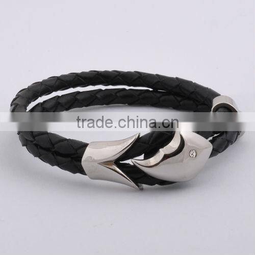 Stainless Steel Leather Bracelet Clasp(FB20030)