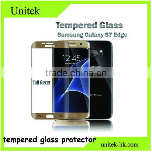 Tradeassurence New arrival factory 3D full cover mobile acessories tempered glass screen protector film for Samsung s7 edge
