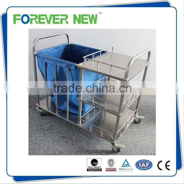 YXZ-016 Stainless steel dressing trolley with 3 buckets