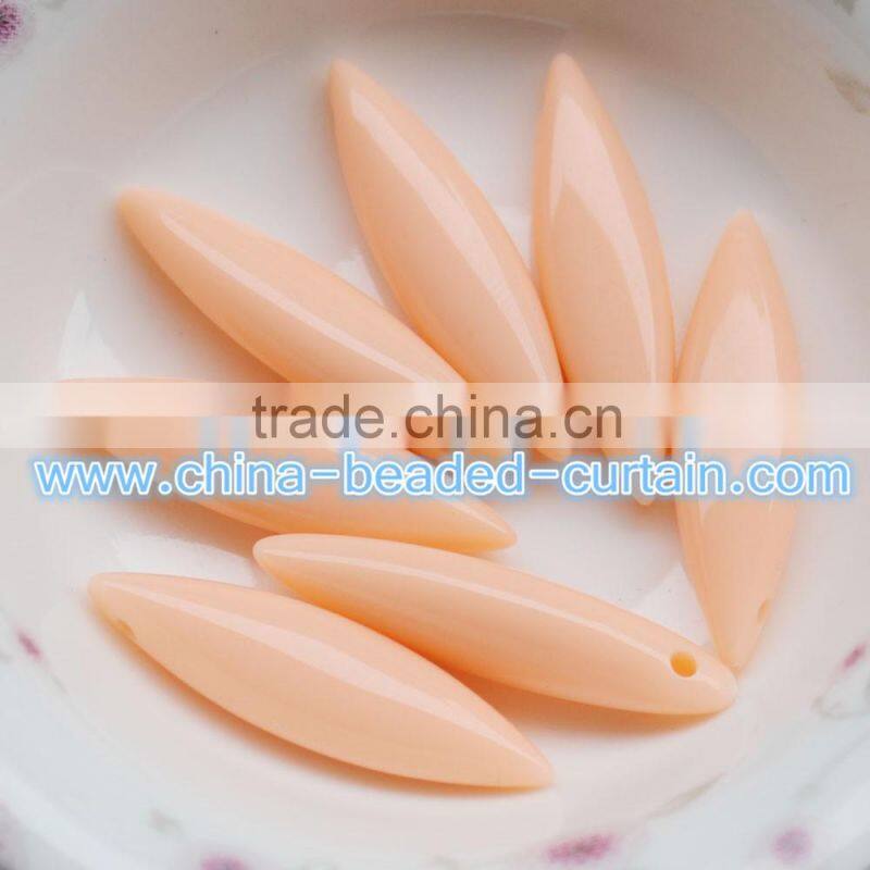 Popular 6*8*22MM Solid Colour Acrylic Horse Eye Beads Leaves Shaped Spacer Beads Necklace Design