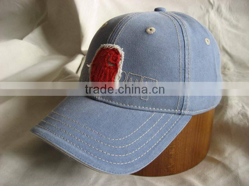 Headwear Factory Classic cotton 6 panel patch embroideried baseball washed cap
