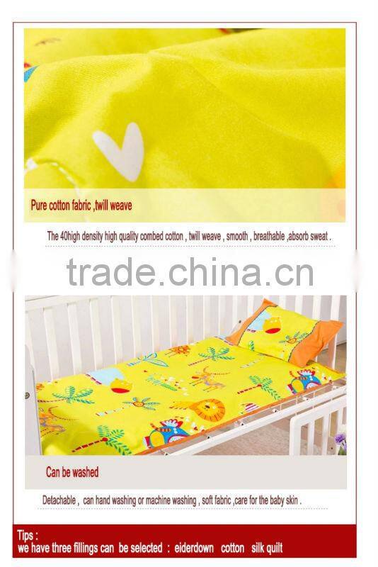 Baby and kindergarten 100% cotton quilt 3 pieces bedding sets luka town style