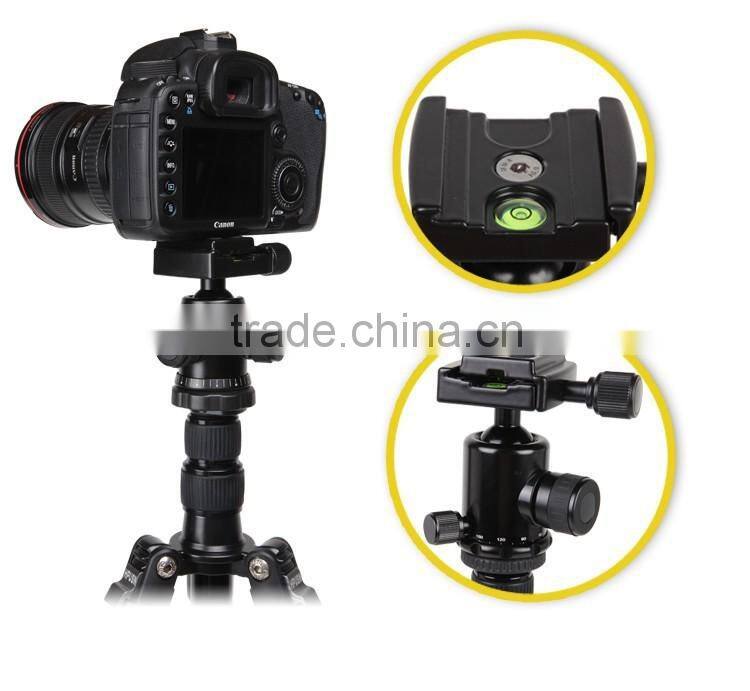 Hpusn 035lpro professional ball head aluminum tripod portable travel dslr camera tripods