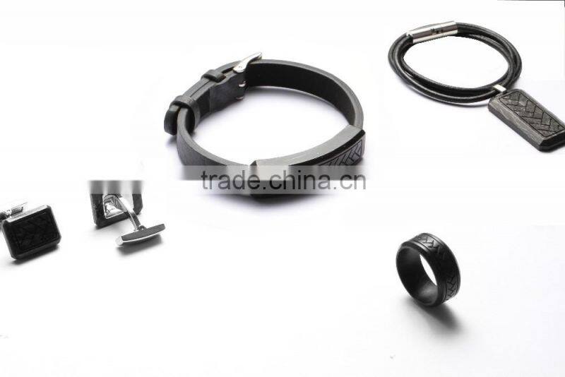 Popular jewellery set carbon fiber stainless steel jewelry for men