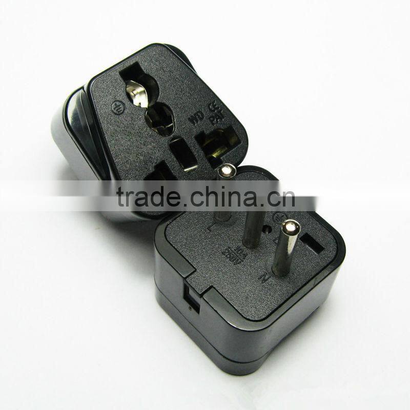 New products 2016 Unviersal socket to Italy Uruguay 3 pin travel adapter adaptor plug with socket CE Rohs