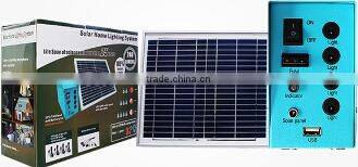5w rechargeable solar lighting kit with USB port for mobile phone