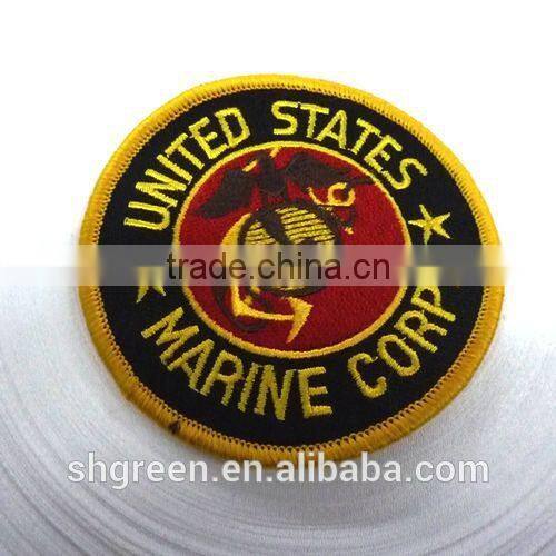 Round high density woven label with serging border for kids garment