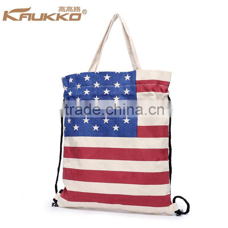 2016 New arrival canvas shoulder bag foldable shopping bag with factroy price