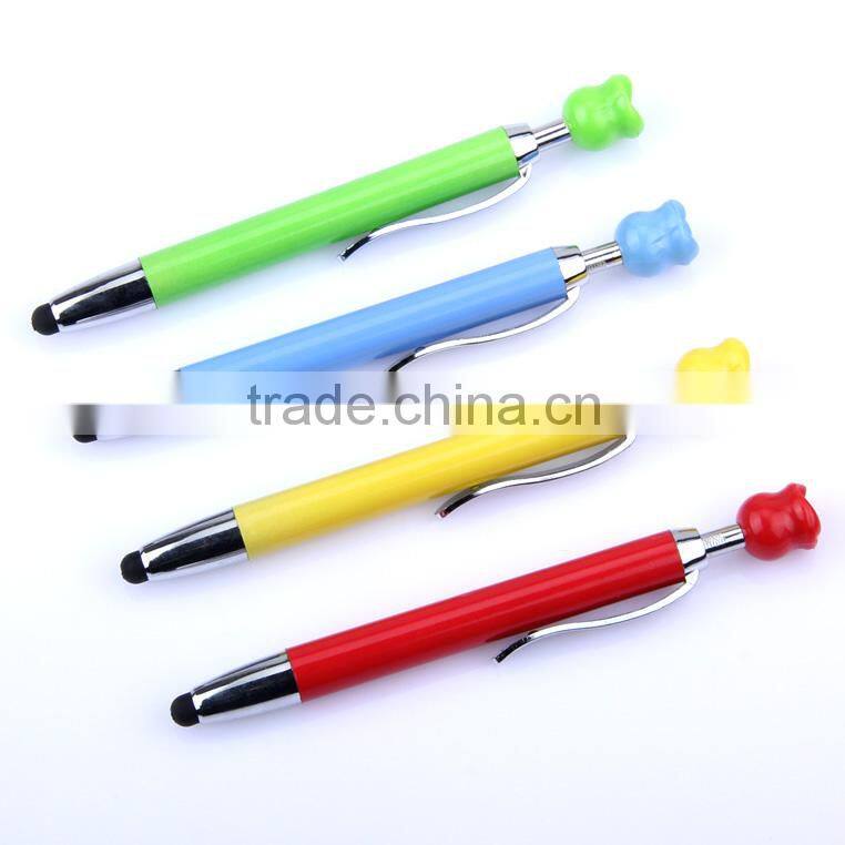 flower topper shapped ballpoint pen with touch screen tip