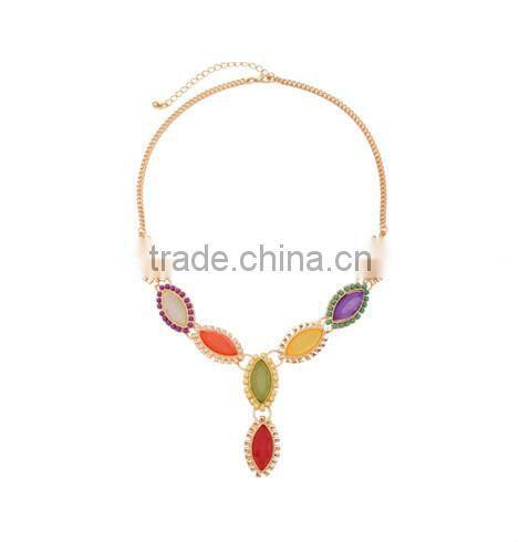 Pretty Steps 2014 Fashionable Jewelry Necklace,Colorful Stones Necklace