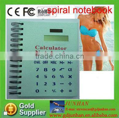 2015 promotional brand pu leather mini notepad with pen and calculator