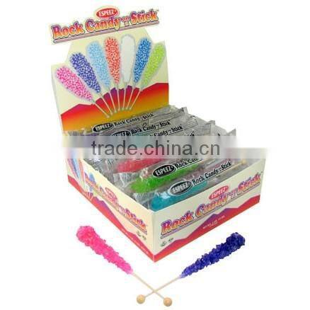Hard Candy Rock Lollipop for Tea Coffee , Crystal Lollipop Swizzle Sticks