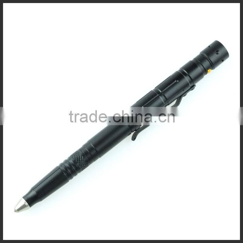 Military tactical ball pen with LED flashlight and tactical self defense pen with knives