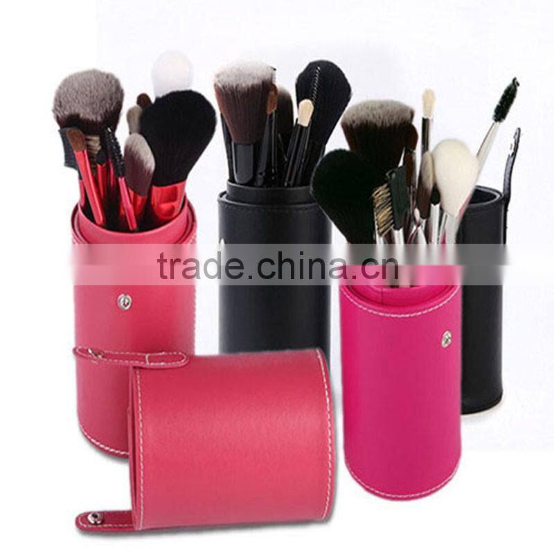 PU Leather Travel Cosmetic Brush Pen Holder Storage Empty Holder Makeup Artist Bag Brushes Organizer Make Up Tools 4 Color