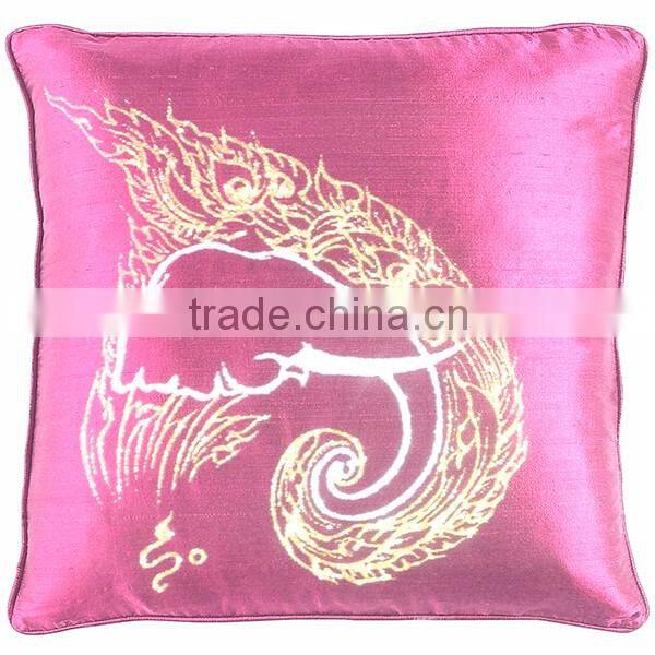 Pillow Case Cushion Covers Silk Art Fabric Painting Handmade Thailand ELEPHANT Floral