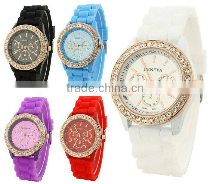 Custom Charming geneva platinum watch japanese movement