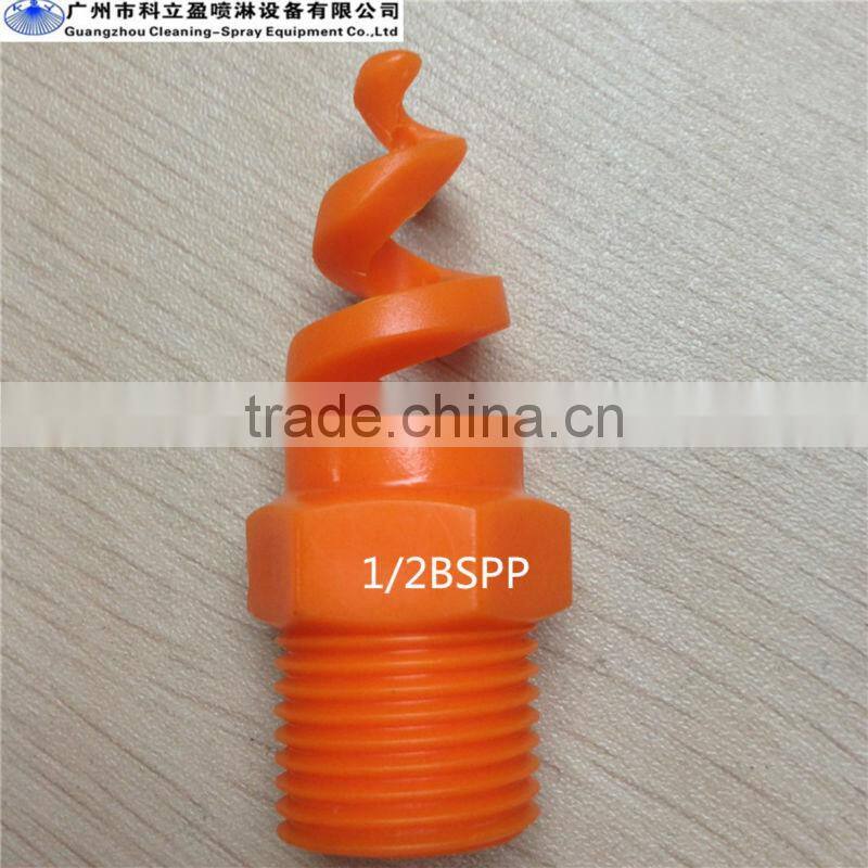Plastic spiral jet nozzles