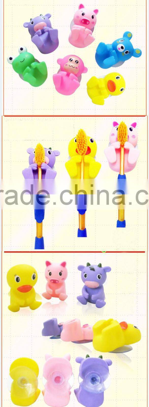 lovely animal designer suction toothbrush holder peg for toothbrush