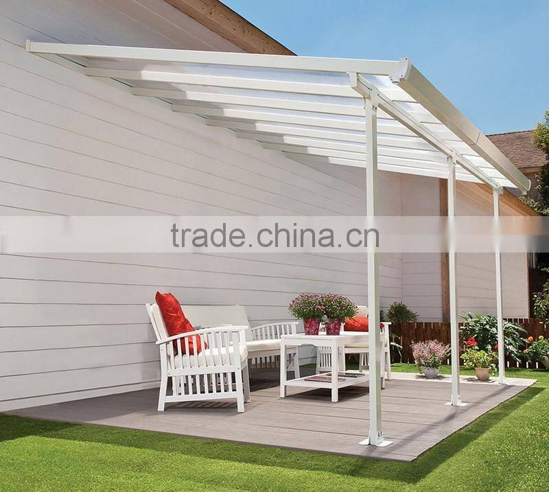 Sturdy aluminium polycarbonate patio cover, balcony canopy, outdoor patio covering