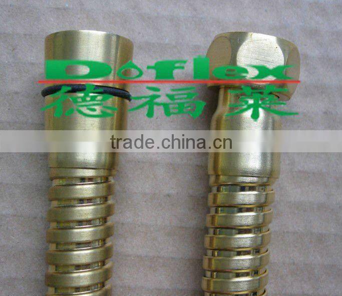 polished brass flexible matel shattaf hose/ACS approved & according to TUV