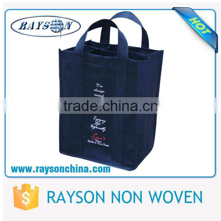 Wholesale Custom Promotional Firm 1.5L ,Single / 4 / 6 Bottle Tote Non Woven Wine Bag
