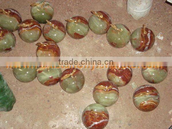 Factory Made Buy cheap PURE home decoration ONYX APPLE WITH BRASS LEAF HANDICRAFTS