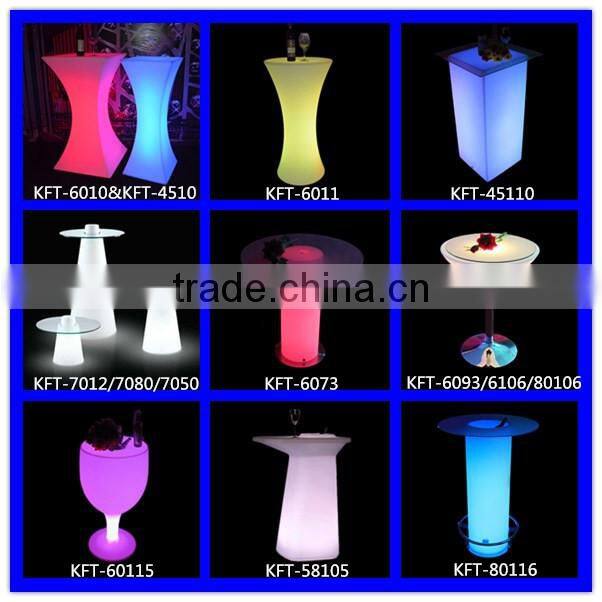 Pe plastic glow furniture outdoor led modern furniture table garden set