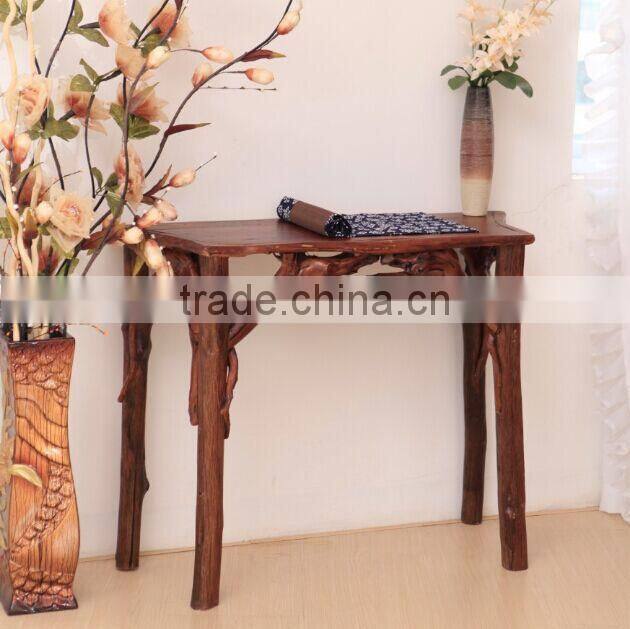 Southeast Asia Style Root Carved Console Table, Environmental Protective Solid Wood Root Furniture Corner Table (BF01-X1168)